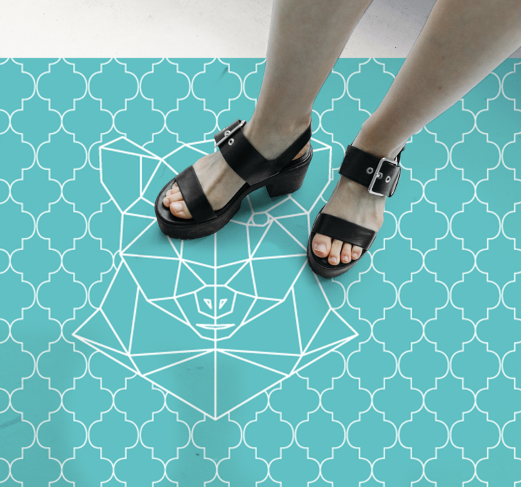 Geometric bear design animal mat - TenStickers