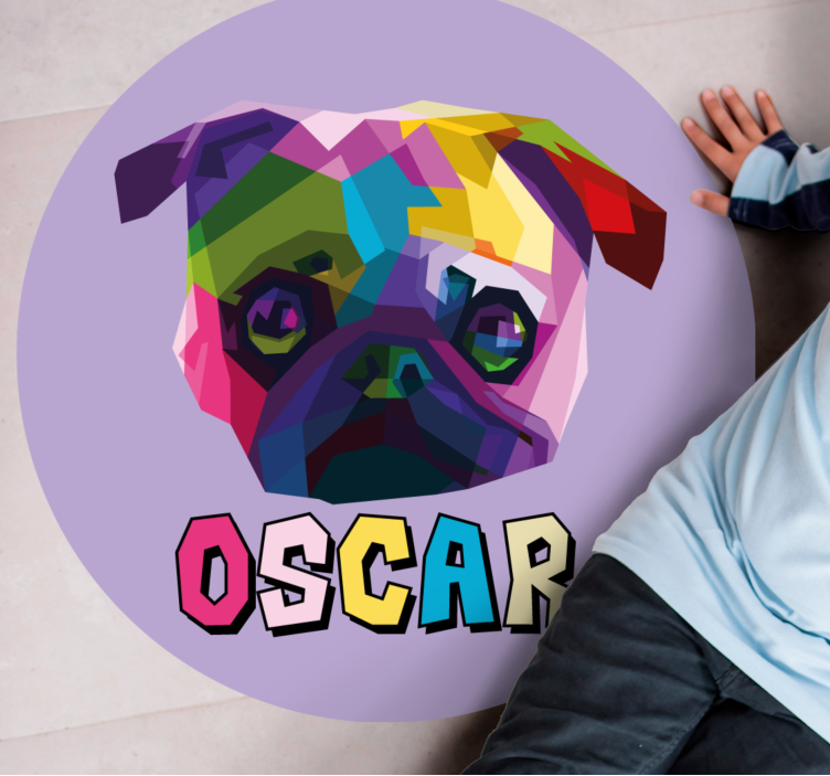 Geometric Canine Illustration custom floor mat - TenStickers