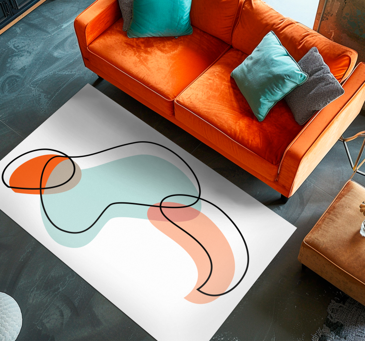 Abstract Geometric Shapes Overlay minimalistic rug - TenStickers