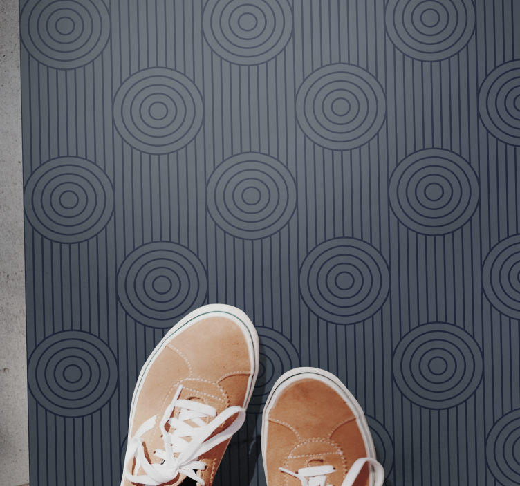 Geometric Circles and Lines vinyl rug - TenStickers