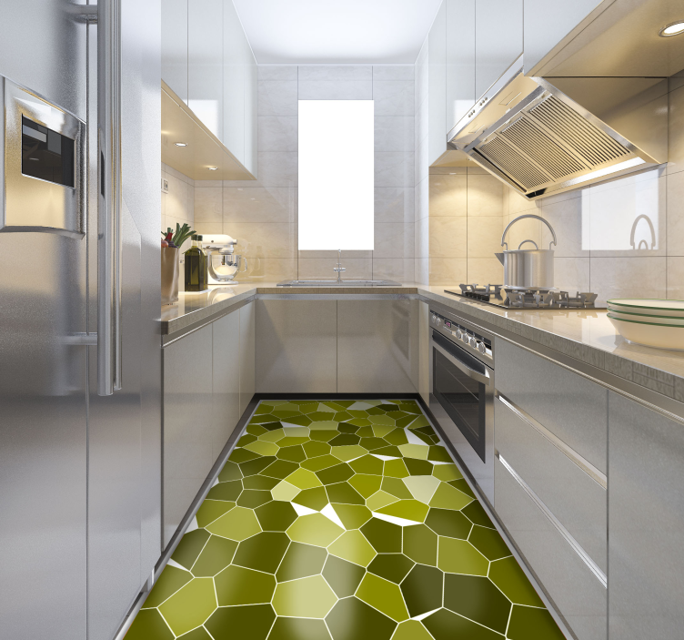 Geometric Culinary Space kitchen mat - TenStickers