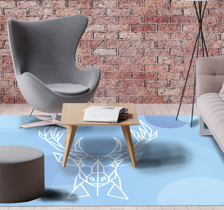 Geometric deer head animal mat - TenStickers