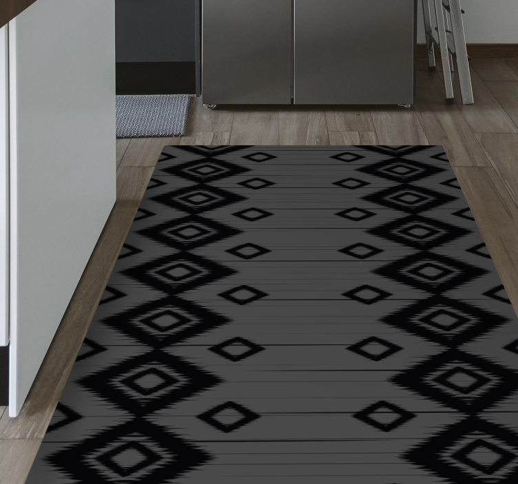 Black diamond design kitchen mat - TenStickers