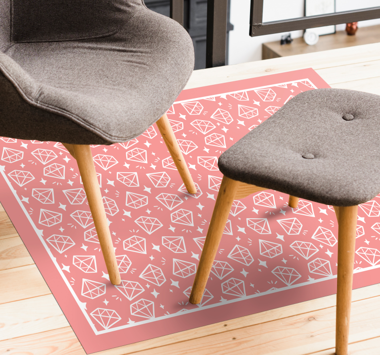 Geometric Diamonds Pink Hues geometric rugs - TenStickers