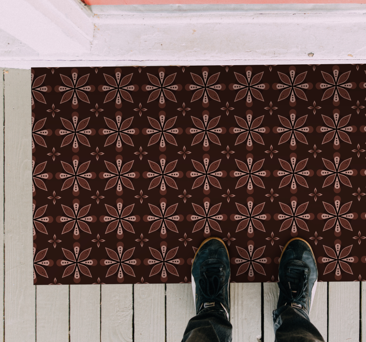 Geometric Floral Symmetry entrance hall rug - TenStickers