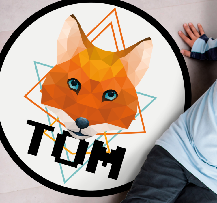 Geometric Fox Circle custom floor mat - TenStickers