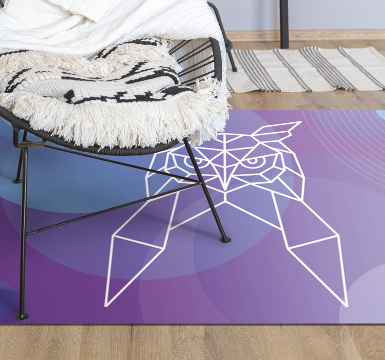 Geometric owl art animal mat - TenStickers