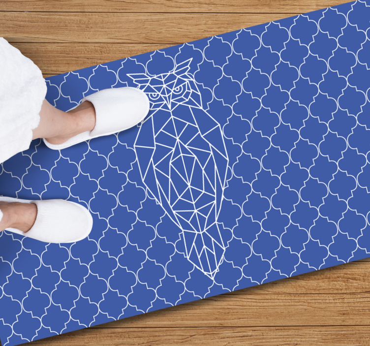 Geometric owl pattern animal mat - TenStickers