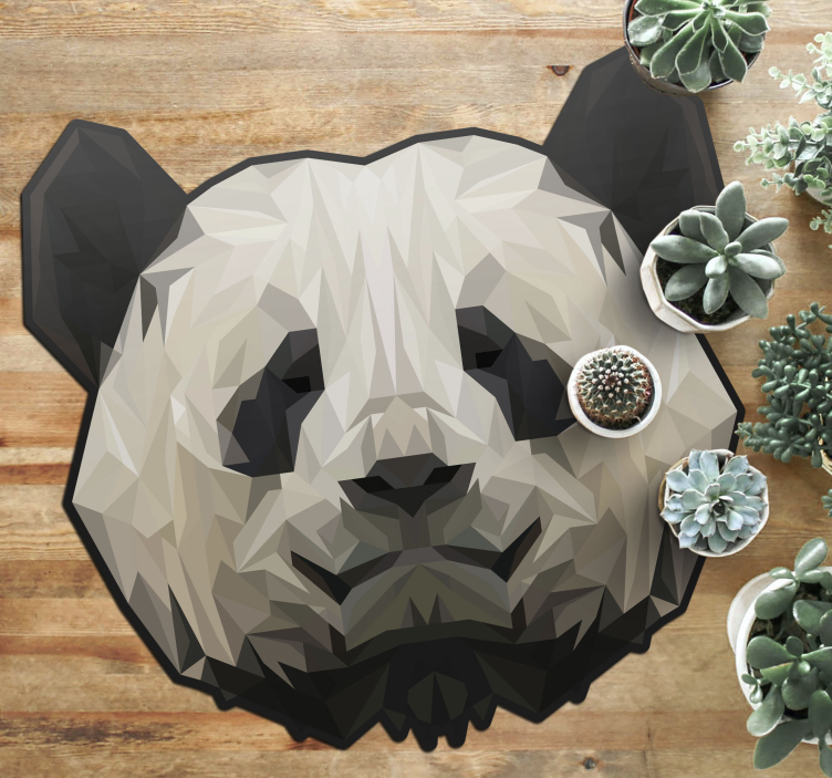 Geometric panda face animal mat - TenStickers
