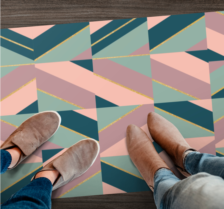 Geometric pastel pattern modern rug - TenStickers