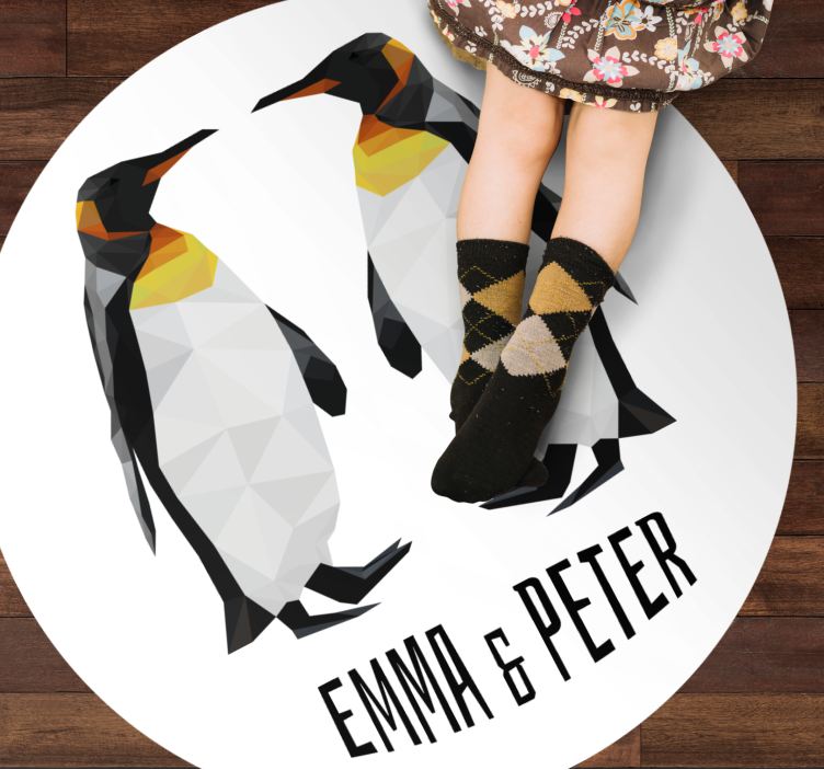 Geometric Penguins custom floor mat - TenStickers