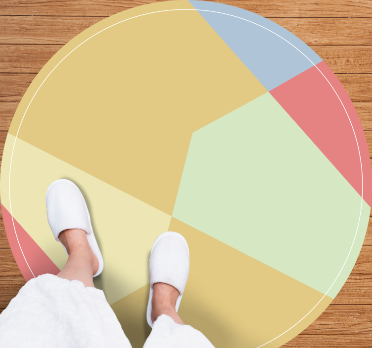 Geometric rug in angular color blocks - TenStickers