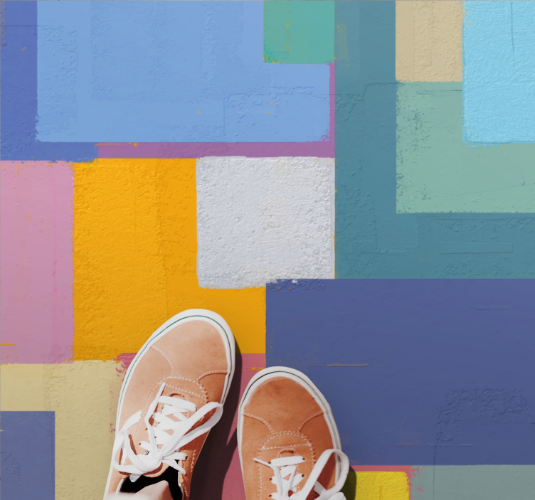 Geometric rug vibrant abstract cubes - TenStickers