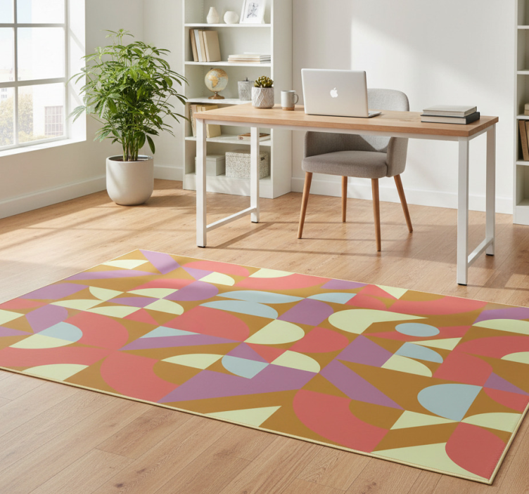 Geometric rug in vintage hues - TenStickers
