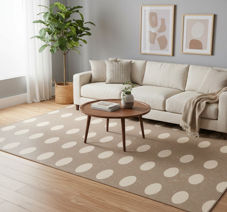 Geometric rug with brown circle pattern - TenStickers