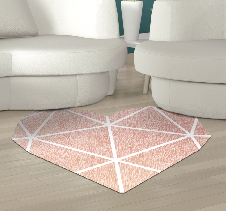 Geometric rug with heart pattern design - TenStickers