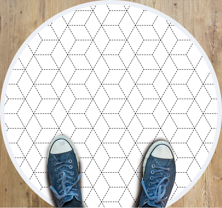 Geometric rug with hexagonal outline design - TenStickers