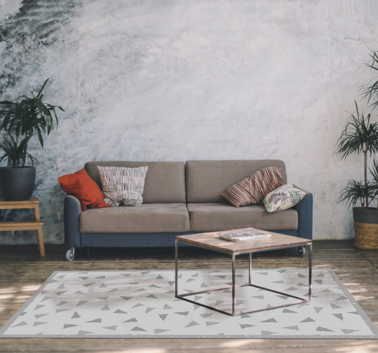Geometric rug with triangular elements - TenStickers