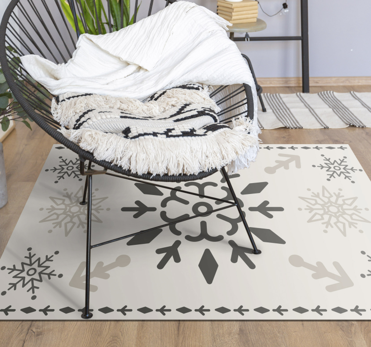 Geometric snowflake pattern christmas rug - TenStickers