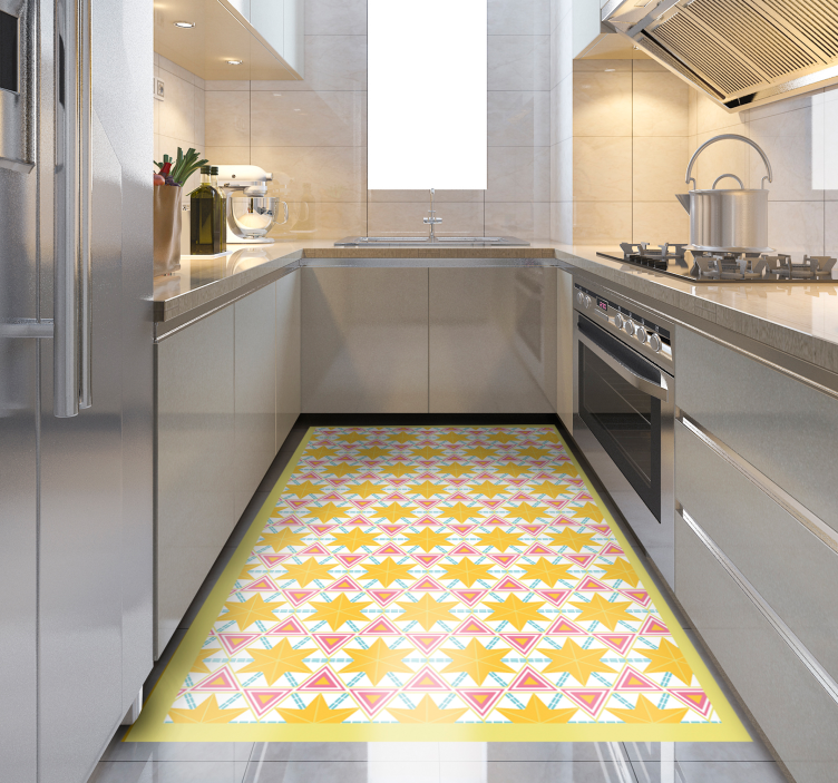 Geometric Starburst Pattern kitchen mat - TenStickers