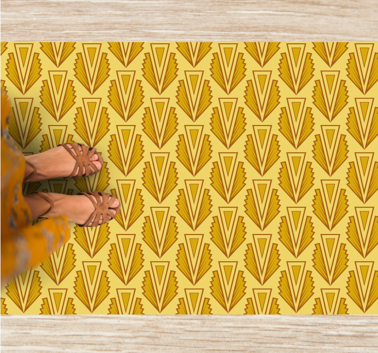 Geometric Yellow Pattern mosaic rug - TenStickers
