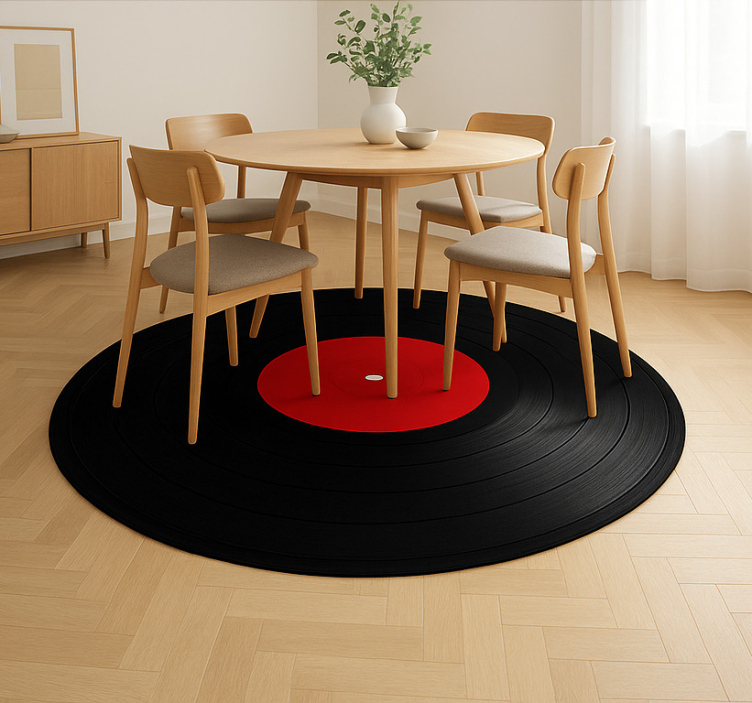 Giant Vinyl Record dining room rug - TenStickers