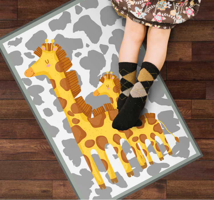 Giraffe Family Motif kids carpet - TenStickers