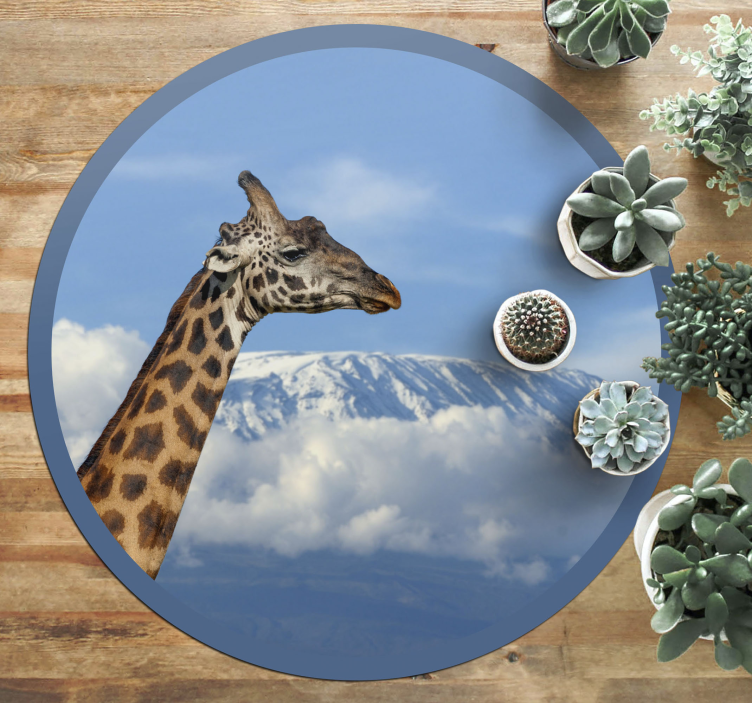 Giraffe majestic view animal mat - TenStickers