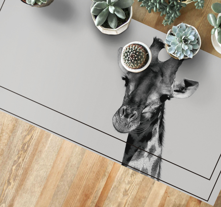Giraffe Portrait animal mat - TenStickers