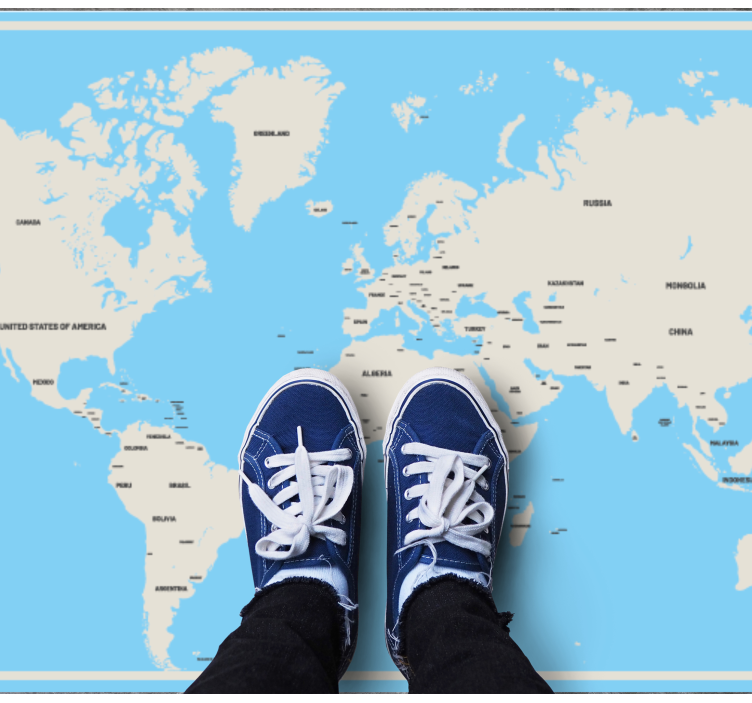 Global simple design map rug - TenStickers