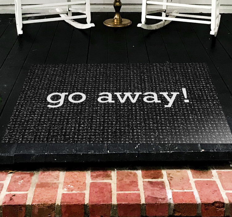 Go away message entrance hall rug - TenStickers