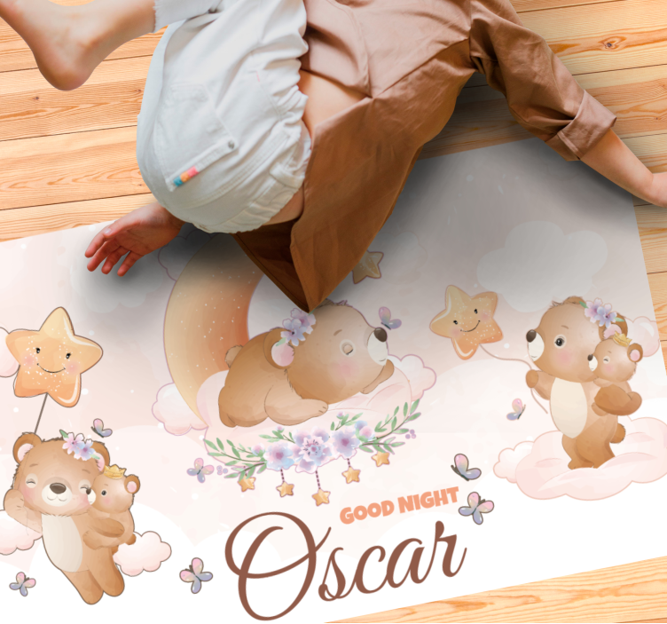 Good Night Bears custom floor mat - TenStickers