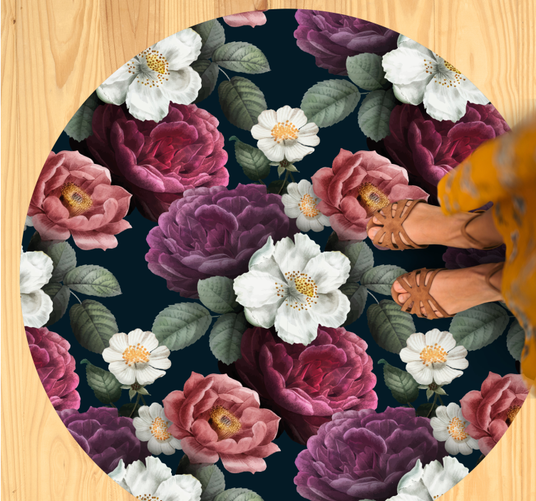 Graceful Botanical Composition floral rug - TenStickers
