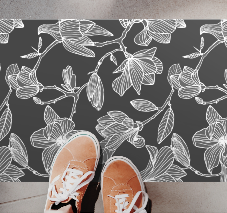Graceful Botanical Elements floral rug - TenStickers