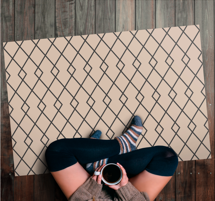 Graceful Diamond Motif geometric rug - TenStickers