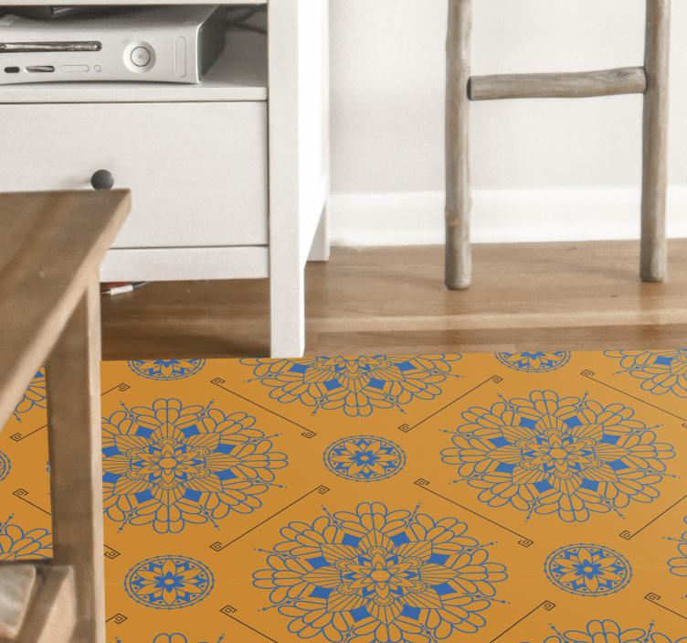 Graceful orange style mandala rug - TenStickers