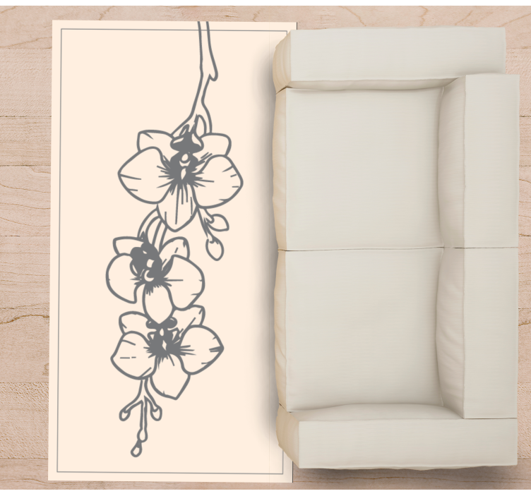 Graceful orchid floral rug - TenStickers