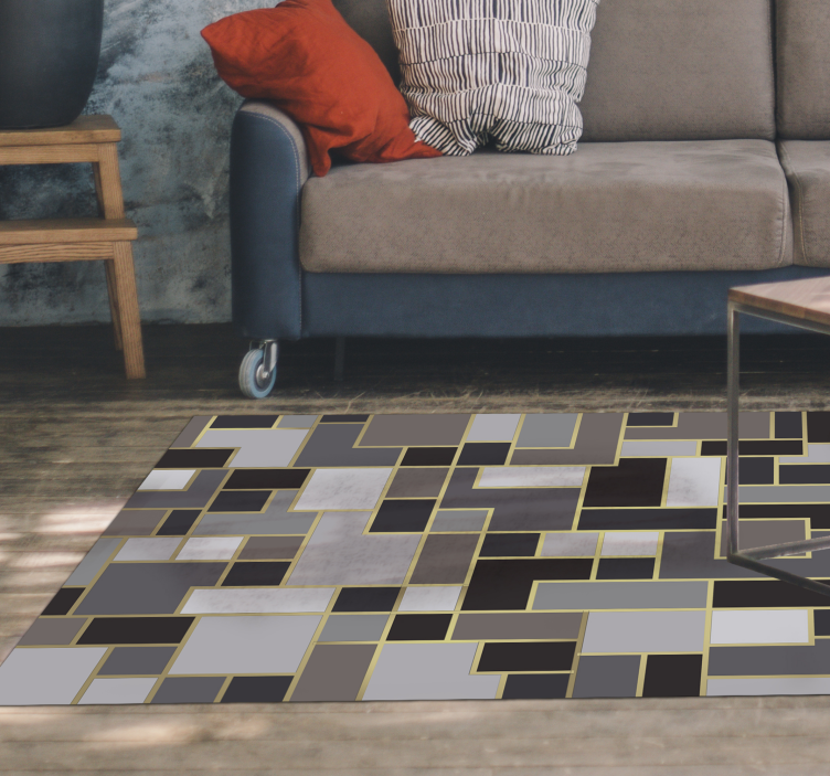Gray rectangles mosaic mosaic floor tiles - TenStickers