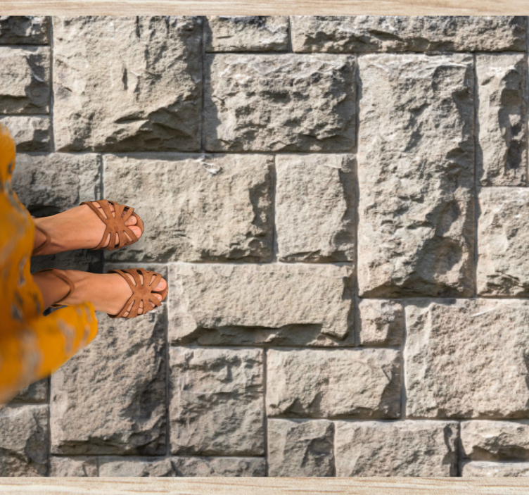 Gray surface stone effect rug - TenStickers