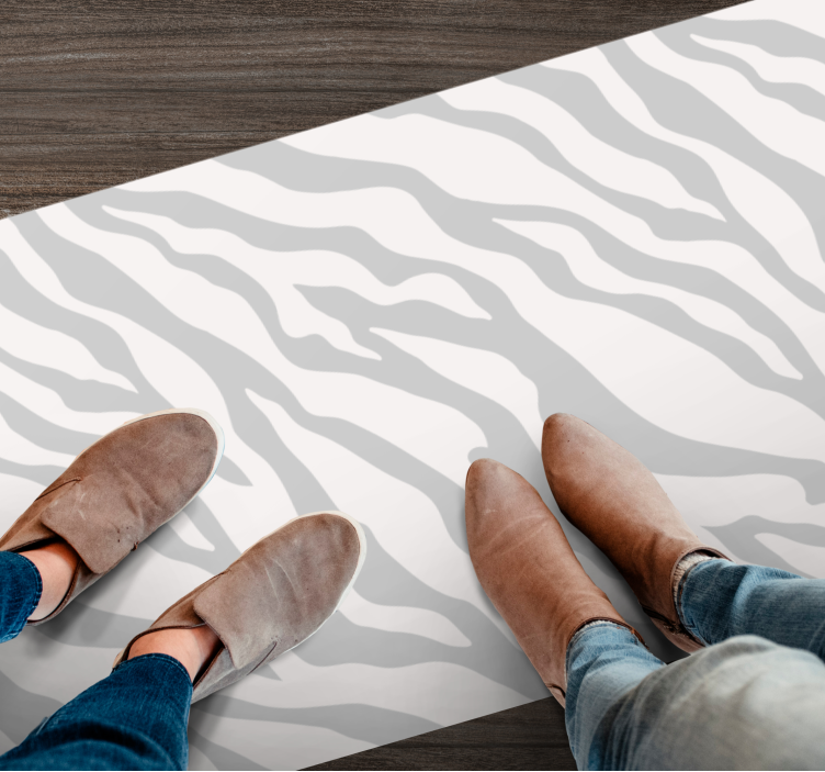 Gray Zebra Stripes animal print rug - TenStickers