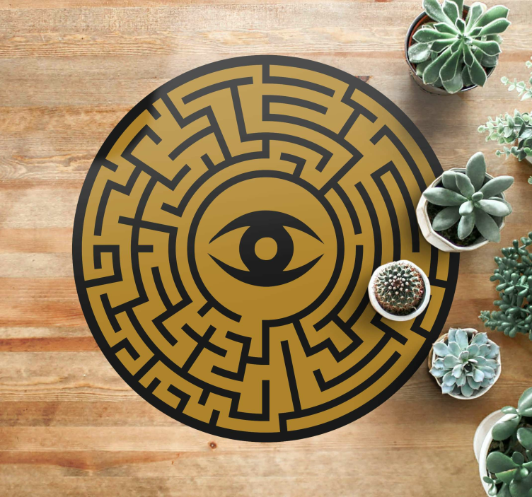 Greek eye ethnic rug maze - TenStickers