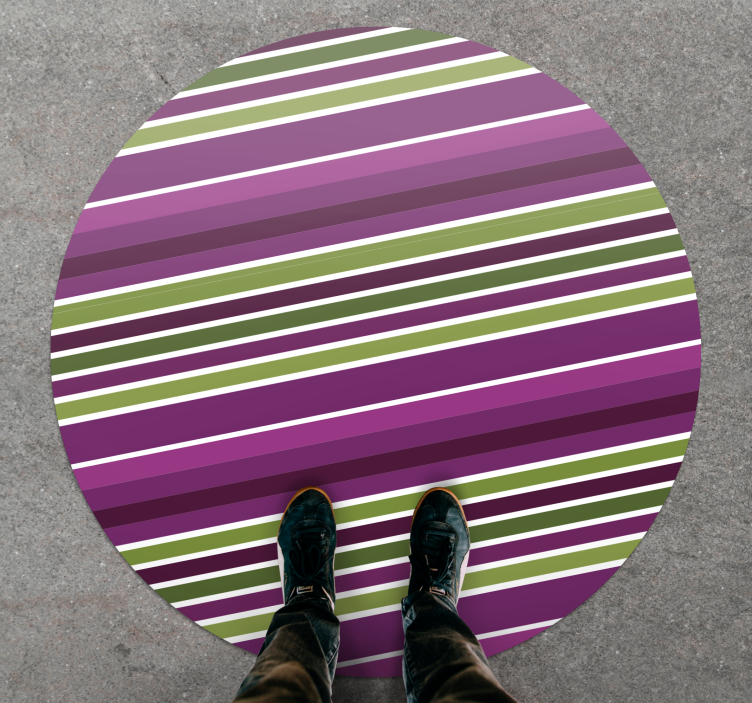 Green and purple stripes rug - TenStickers