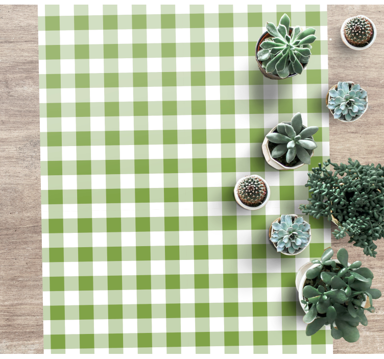 Green Checked Print stripes rug - TenStickers
