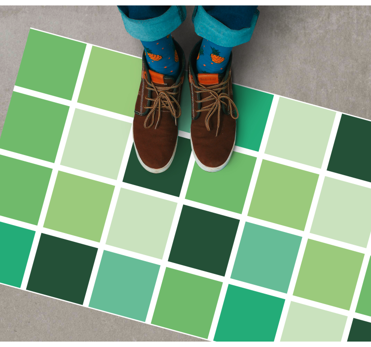 Green Color Blocks bathroom mat - TenStickers