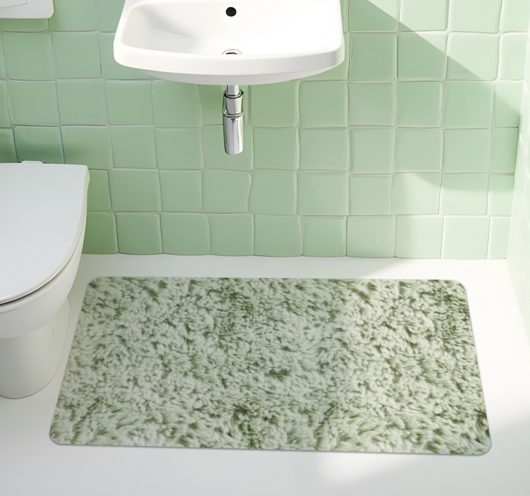 Green fabric imitation bathroom mat - TenStickers