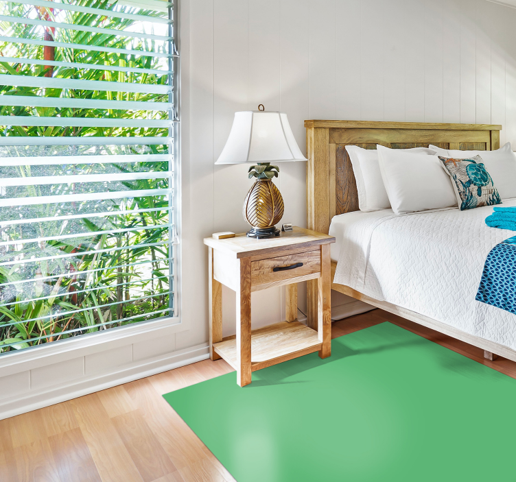 Green rectangle modern rug - TenStickers