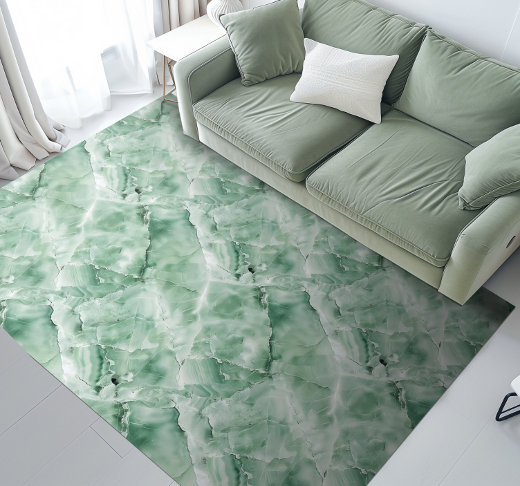 Green pastel color marble rug - TenStickers