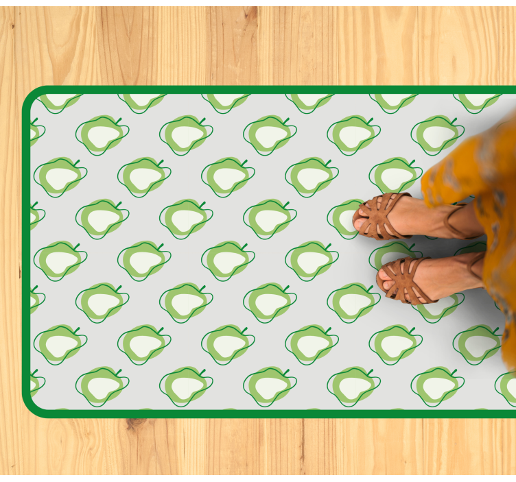 Green Pear Pattern kitchen mat - TenStickers