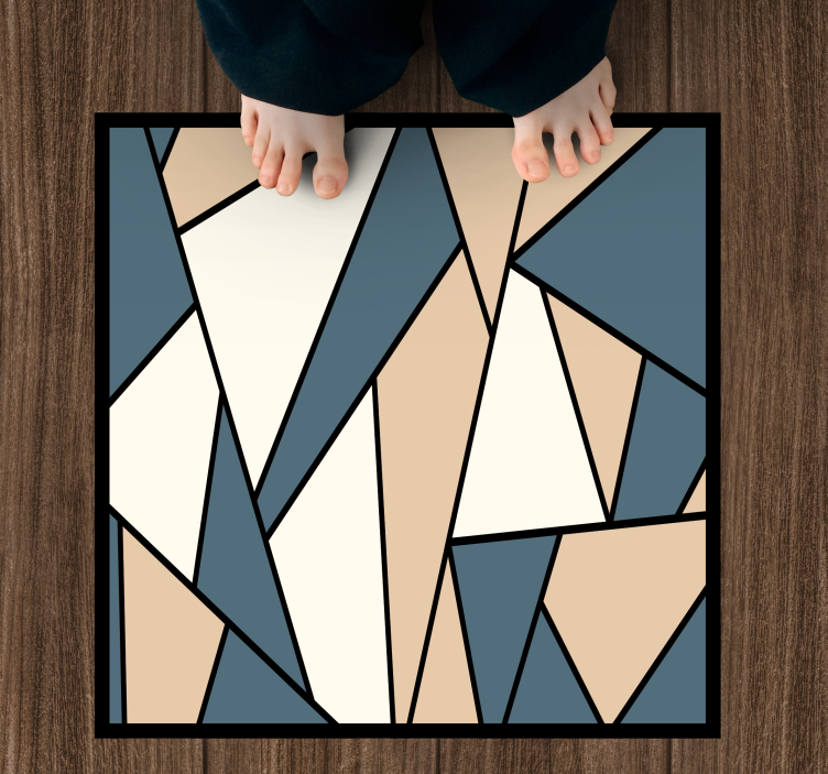 Grey and beige sections geometric rug - TenStickers