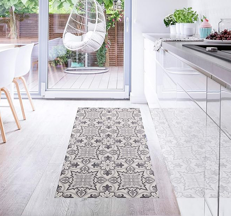 Grey Baroni Kitchen tile carpet - TenStickers
